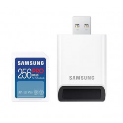Samsung PRO Plus SDXC 256GB UHS-I U3 [Zapis 130MB/s Odczyt 180MB/s] z czytnikiem v 2023