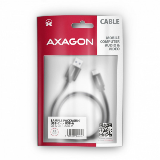 AXAGON BUCM3-AM20AB vads un USB-C - USB-A 2 m