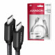 AXAGON BUCM3-CM10AB kabelis USB-C USB-C 3.2 Gen 1, 1m, PD 60W, 3A, ALU, pinums, melns