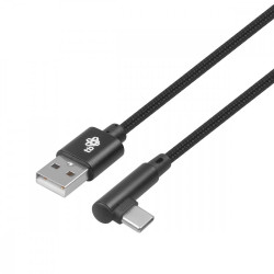 USB - USB C leņķis 1,5 m. kabelis, melns