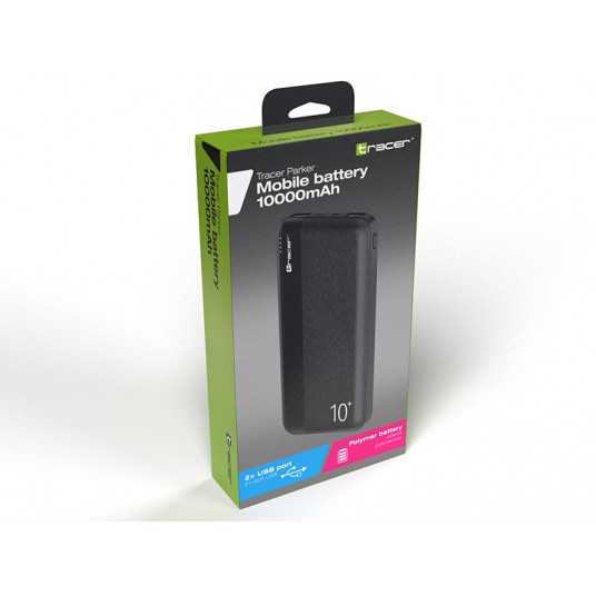 Powerbank Parker 10000mAh 2A melns