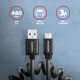 AXAGON BUCM-AM10TB kabelis USB-C USB-A, 0,6 m
