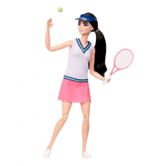 Lelle Bārbija un aksesuāri, karjeras tenisa spēlētāja lelle ar raketi un bumbu