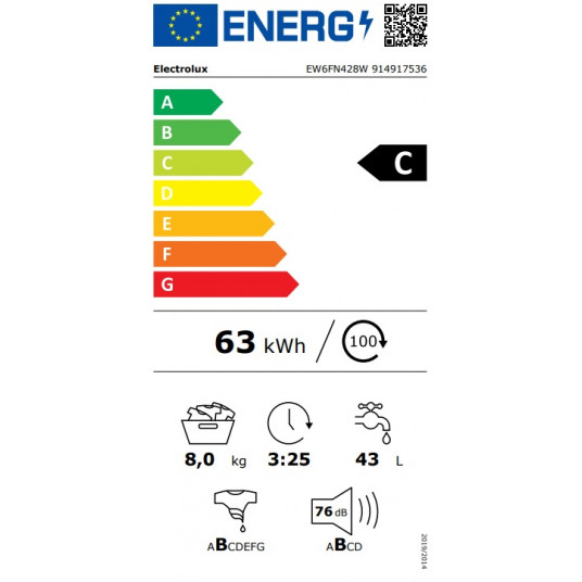 Veļas mašīna ELECTROLUX EW6FN428W