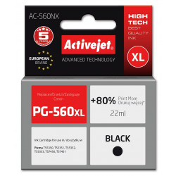Activejet AC-560NX Brother printera tinte, Canon PG-560XL nomaiņa; Augstākā; 22 ml; melns