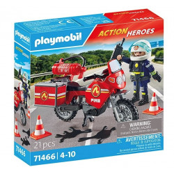 PLAYMOBIL ACTION HEROES Fire Bike un Oil Spill 71466