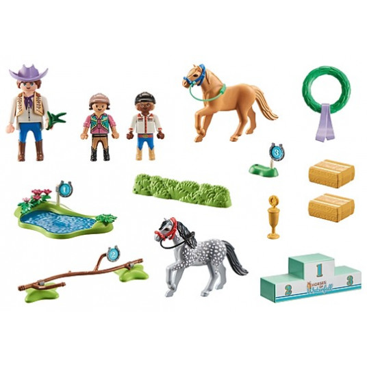 PLAYMOBIL ŪDENSKRITUMA ZIRGI poniju turnīrs 71495