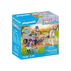 PLAYMOBIL ŪDENSKRITUMA ZIRGI Zirgu pajūgs 71496