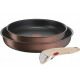 TEFAL pannu komplekts L7609053 Ingenio Eco Respect Frying, Diametrs 24/28 cm, Piemērots indukcijas plīts virsmai, Noņemams rokturis, Brūns