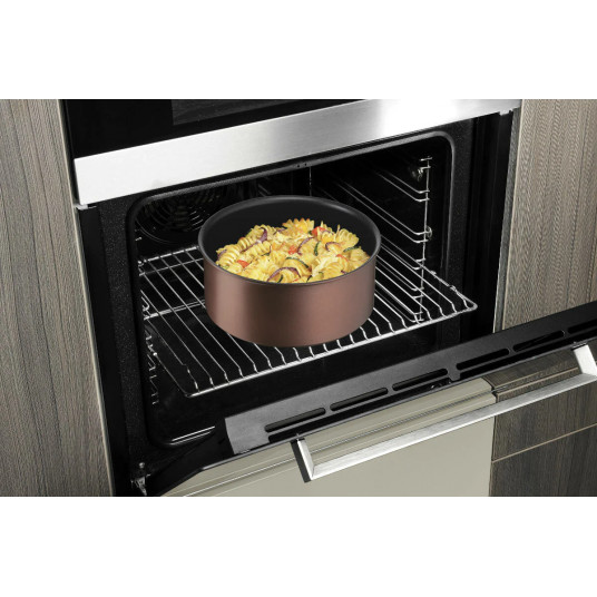 TEFAL pannu komplekts L7609053 Ingenio Eco Respect Frying, Diametrs 24/28 cm, Piemērots indukcijas plīts virsmai, Noņemams rokturis, Brūns
