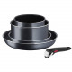 TEFAL cepešpannu komplekts Ingenio XL Force L1589502 Cepšana, Diametrs 16cm/20cm/22cm/28cm, Piemērots indukcijas plīts virsmai, Noņemams rokturis, Melns