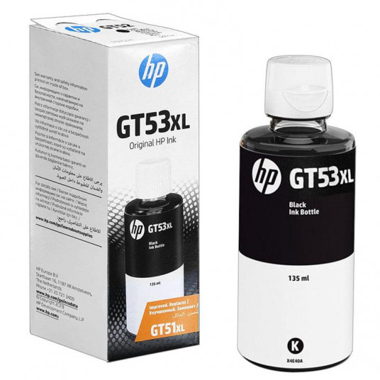 HP GT53 135 ml melna oriģinālās tintes pudele