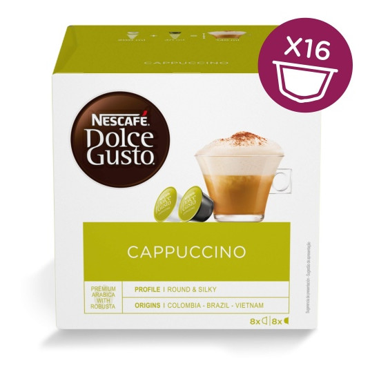 Nescafe Dolce Gusto Cappuccino kafija, 16 kapsulas kastītē