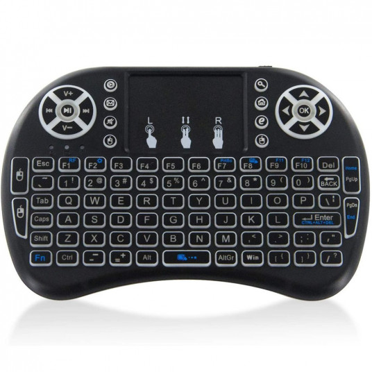 RoGer Q8 Wireless Mini Keyboard For PC / PS3 / XBOX 360 / Smart TV / Android + TouchPad Black (With RGB Backlight)