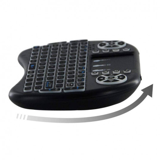 RoGer Q8 Wireless Mini Keyboard For PC / PS3 / XBOX 360 / Smart TV / Android + TouchPad Black (With RGB Backlight)