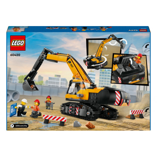 LEGO® 60420 City Yellow Celtniecības ekskavators