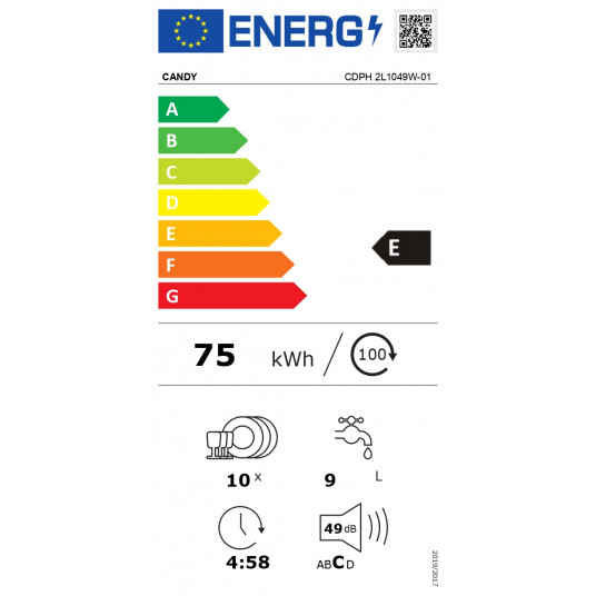 Trauku mazgājamā mašīna Candy CDPH 2L1049W-01