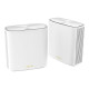 Asus AX5400 Dual-Band Mesh WiFi 6 System ZenWiFi XD6S (2-Pack) 802.11ax, 574+4804 Mbit/s, 10/100/1000 Mbit/s, Ethernet LAN (RJ-45) porti 4, MU-MiMO Jā, Nav mobilās platjoslas, Antenas tips Iekšējais, Balts