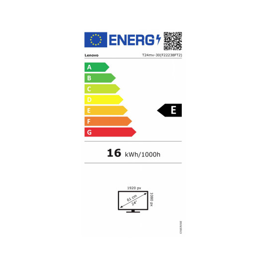 61 cm/24 collu (1920 x 1080) Lenovo ThinkVision T24mv-30 16:9 FHD IPS 75Hz 4ms HDMI DP USB-C skaļrunis melns