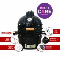 Grils Kamado Bono Minimo melns 40 cm + DĀVANA