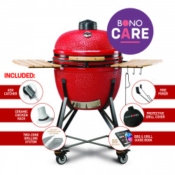 Grils Kamado Bono Grande Limited Red 64 cm + DĀVANA