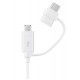 Kabelis Samsung Cable combo with adapter microUSB & Type-C White