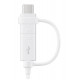 Kabelis Samsung Cable combo with adapter microUSB & Type-C White