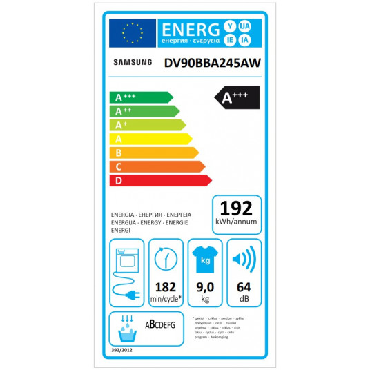  Veļas žāvētājs SAMSUNG DV90BBA245AWLE