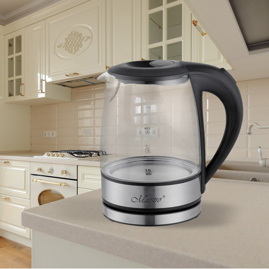 Feel-Maestro MR062 elektriskā tējkanna 1,2 L melna, caurspīdīga 1630 W