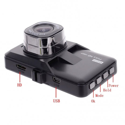 RoGer DVR2 Auto video reģistrators / Full HD / 170' / G-sensors / LCD 3''