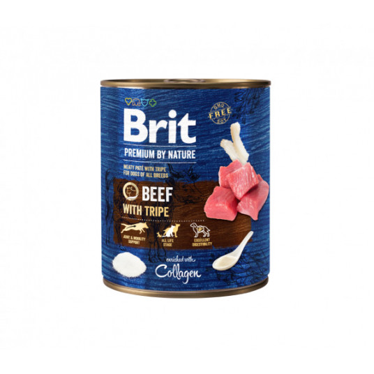 Brit Premium by Nature konservi suņiem Liellopu gaļa ar Tripes 800 g