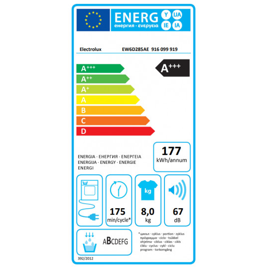 ELECTROLUX EW6D285AE veļas žāvētājs