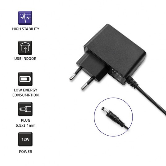 Maiņstrāvas adapteris 12W 6V, 2A, 5,5x2,1