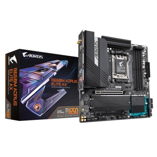 Pamatplate|GIGABYTE|AMD B650|SAM5|Micro-ATX|Atmiņas DDR5|Atmiņas slots 4|2xPCI-Express 4.0 16x|2xM.2|1xHDMI|1xDisplayPort|4xUSB 2.0|7xUSB 3.2|1xUSB-C|1xOptical S/PDIF|1xRJ45|2xAudio ports|B650MAORUSELITEAX1.3