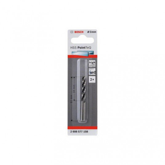 Metāla urbis Bosch Pointteq, 3x61 mm, 2 gab