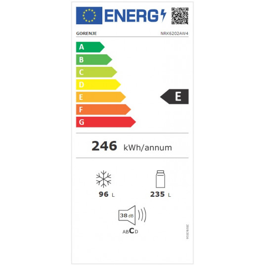 Ledusskapis GORENJE NRK6202AW4 + papildus atlaide