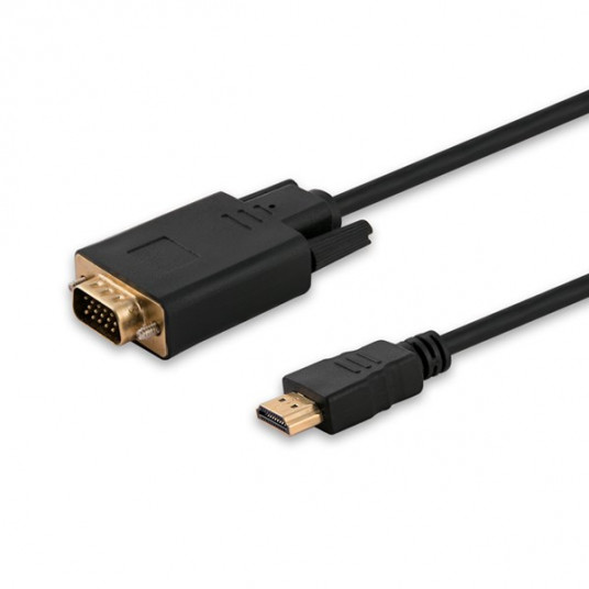 Savio CL-103 video kabeļa adapteris 1,8 m HDMI A tips (standarta) VGA (D-Sub) melns