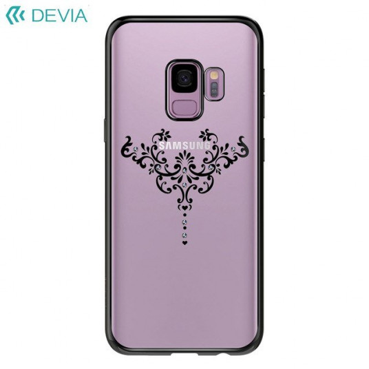 Devia Crystal Iris Silicone Back Case With Swarovsky Crystals For Samsung G965 Galaxy S9 Plus Black