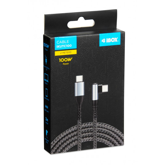 IBOX KABELIS IKUTC100 USB-C PD100W 2M