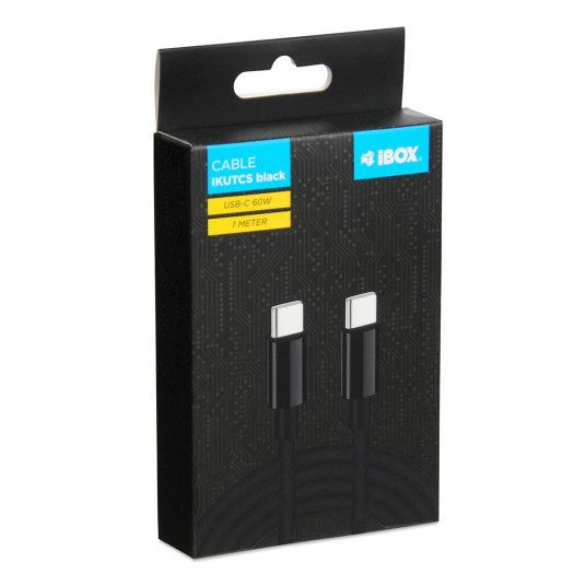IBOX CABLE IKUTCS1B USB-C 60W SILICON 1M BLACK