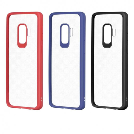 Devia Pure Style Silicone Back Case For Samsung G965 Galaxy S9 Plus Transparent - Red