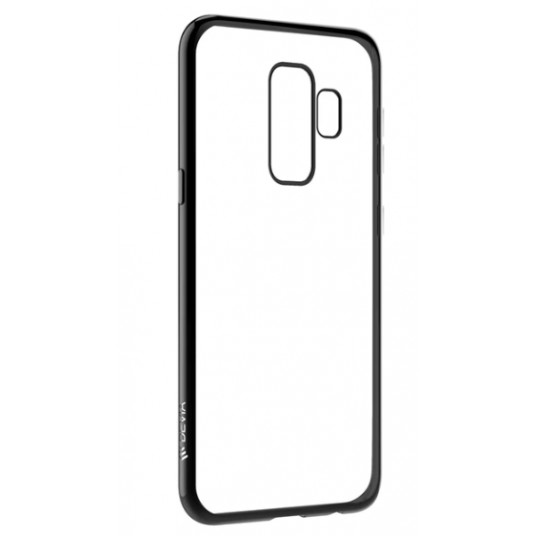 Devia Glimmer Silicone Back Case For Samsung G965 Galaxy S9 Plus Transparent - Black