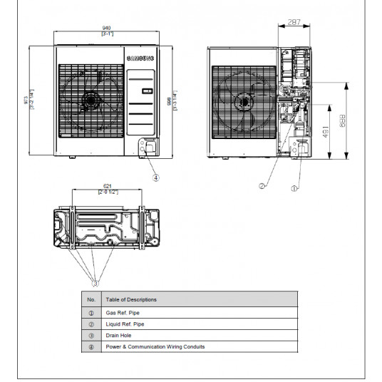 SAMSUNG gaiss-ūdens 12/12 kW SPLIT siltumsūkņa KOMPLEKTS (bez sildītāja) AE160ANYDGH/EU + AE120AXEDGH/EU + MWR-WW10KN