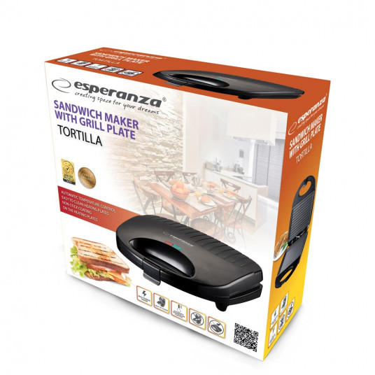 Esperanza EKT009 Sviestmaižu tosteris 1000 W, melns