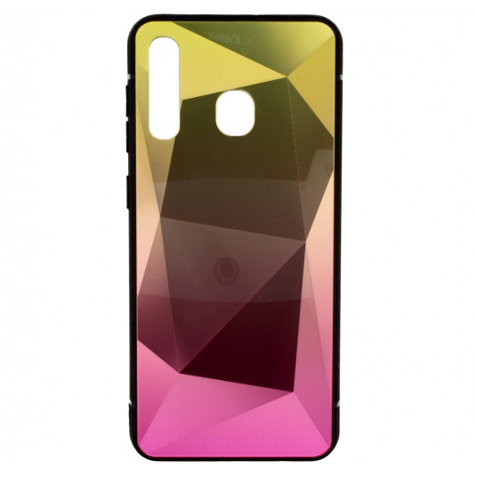 Mocco Stone Ombre Back Case Silicone Case With gradient Color For Samsung A705 Galaxy A70 Yellow - Pink