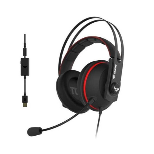 Austiņas Asus TUF GAMING H7, Red / Black, Iebūvēts mikrofons