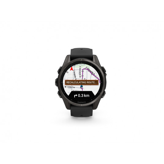 Viedais pulkstenis Garmin Fenix 8 AMOLED Sapphire 43mm Carbon Grey DLC Titanium/Black Pebble Grey 010-02903-21
