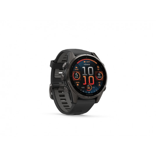 Viedais pulkstenis Garmin Fenix 8 AMOLED Sapphire 43mm Carbon Grey DLC Titanium/Black Pebble Grey 010-02903-21