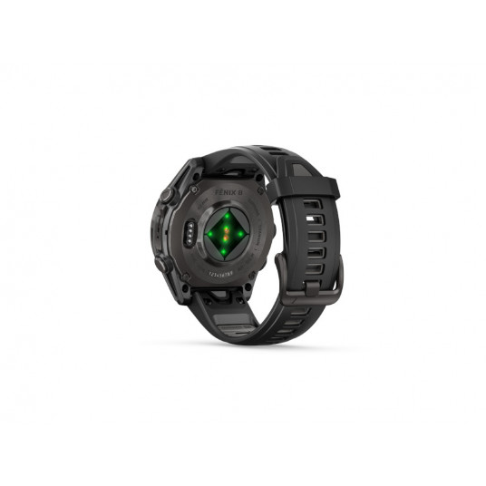 Viedais pulkstenis Garmin Fenix 8 AMOLED Sapphire 43mm Carbon Grey DLC Titanium/Black Pebble Grey 010-02903-21