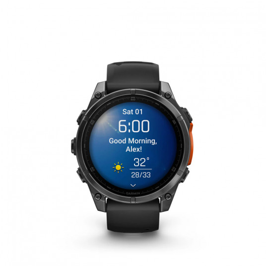 Viedais pulkstenis Garmin Fenix 8 AMOLED 47mm Slate Gray Steel/Black Band 010-02904-00